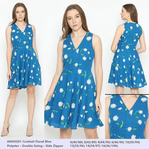 Jual ANN 0201 Cocktail Floral Blue 