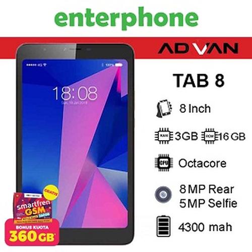 Foto Produk Advan Tab 8 3/16Gb Tab8 Garansi Resmi - Hitam dari enterphone2