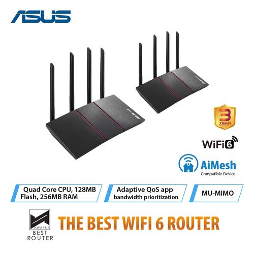 Foto Produk ASUS RT-AX55 2 Pack AX1800 Dual Band WiFi 6 with AiMesh dari Asus Component