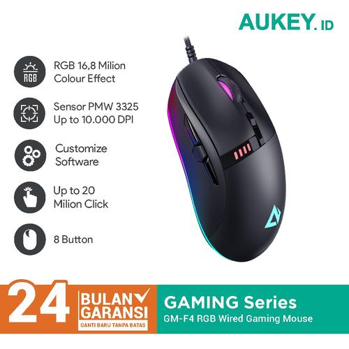 Foto Produk Aukey GM-F4 Knight Gaming Mouse RGB Wired with 10000 DPI - 500693 dari AUKEY