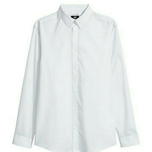 PRIA H\u0026M EASY IRON WHITE DOT SHIRT 