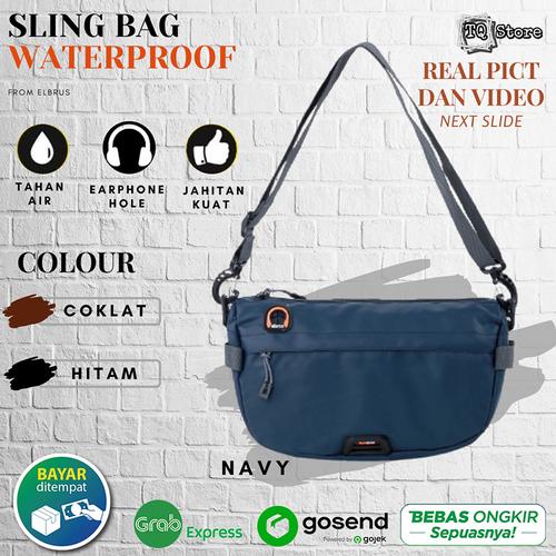 Foto Produk Tas Selempang Pria Waterproof Anti Air Elbrus Sling bag Cowok Distro - Navy dari TQSTORE9