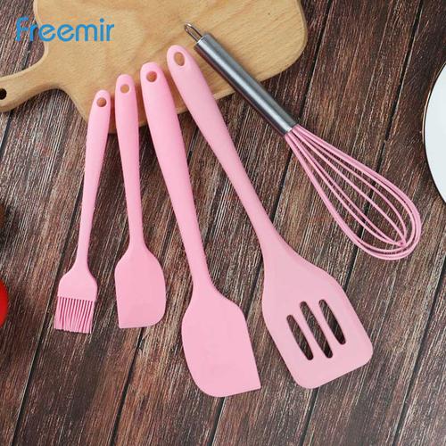 Foto Produk Freemir Peralatan Masak Silikon Set/Kitchen Tool/Silicon Kitchenware - Merah Muda dari freemir Official Store