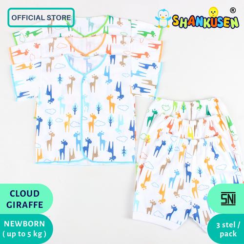 Foto Produk NEW Setelan Baju Bayi Pendek Shankusen CLOUD GIRAFFE 3 stel dari Shankusen Baby Official