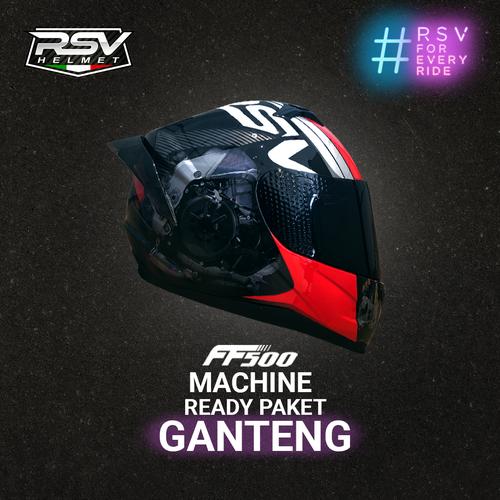 Gambar HELM RSV FF500 MACHINE PAKET GANTENG BUNDLING VISOR TAMBAHAN + SPOILER - VISOR DARKSMOKE, M dari RSV Helmet Official Kota Bandung Tokopedia