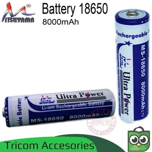 Foto Produk Baterai 18650 8000mAh 3.7V Mitsuyama Battery Li-ion Rechargeable dari Tricom accesories