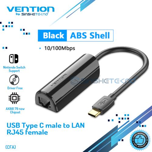 Foto Produk Vention Usb Type C to LAN RJ45 Gigabit Ethernet Network - CFA 100Mbps dari VENTION by SinsheTekno