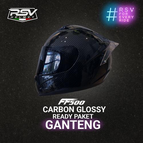 Gambar HELM RSV FF500 CARBON GLOSSY PAKET GANTENG VISOR TAMBAHAN + SPOILER - VISOR DARKSMOKE, M dari RSV Helmet Official Kota Bandung Tokopedia