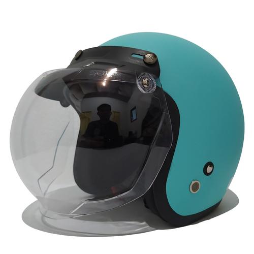 Foto Produk HELM BOGO DEWASA DAG RETRO 02 SOLID ORIGINAL PREMIUM STANDART SNI - Gunmet Glossy, Helm Saja dari Bakul Helm Malang