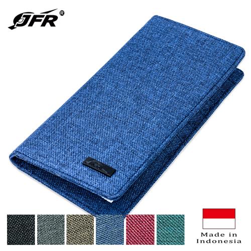 Foto Produk JFR Fashion Dompet Pria Panjang Bahan Kulit Canvas JP09 - Biru dari Jennifer Wallet