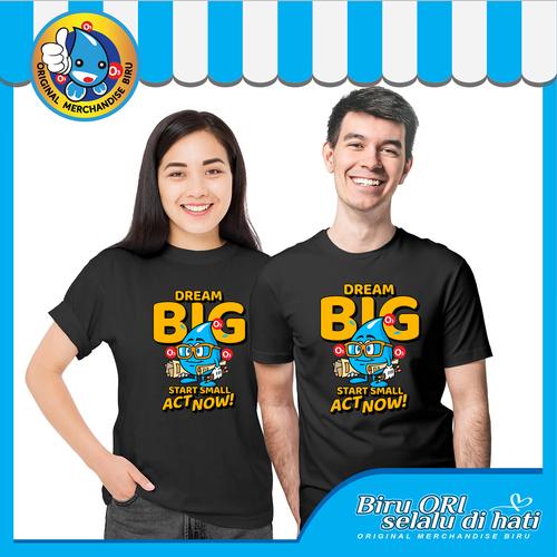 Gambar Baju Kaos T-Shirt Distro Quotes Edition 2 Pria Wanita - Biru Ori - Dream Big 2, Hitam dari Air Minum Biru Kota Surabaya Tokopedia