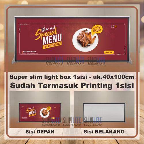 Gambar Super Slim Light box 1sisi 40x100cm - LED neon box tipis menu dinding dari SLIMLITE Kota Surabaya Tokopedia