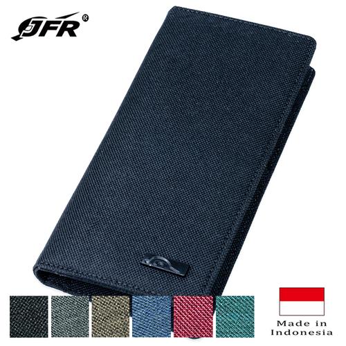 Foto Produk JFR Fashion Dompet Pria Panjang Bahan Kulit Canvas JP09 - Hitam dari Jennifer Wallet