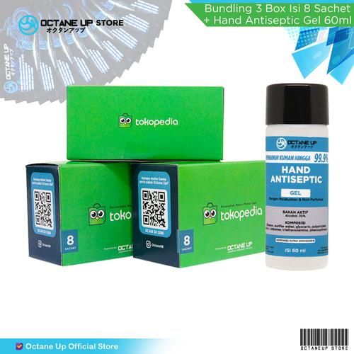 Foto Produk Bundling Octane Up 3 box isi 8 Sachet & Hand Sanitizer Gel 60ml dari OCTANE UP STORE