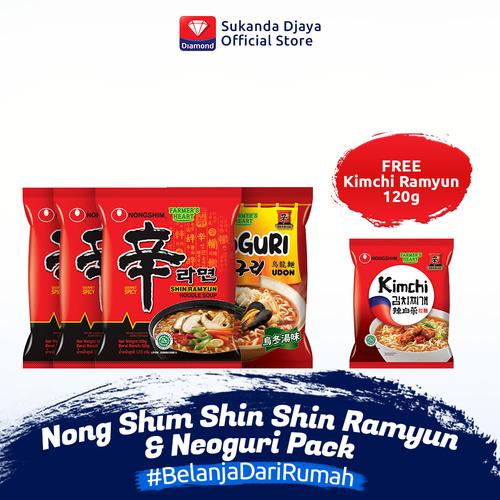 Foto Produk Nong Shim Shin Shin Ramyun & Neoguri Pack FREE Nong Shim Kimchi Ramyun dari Sukanda Djaya Home