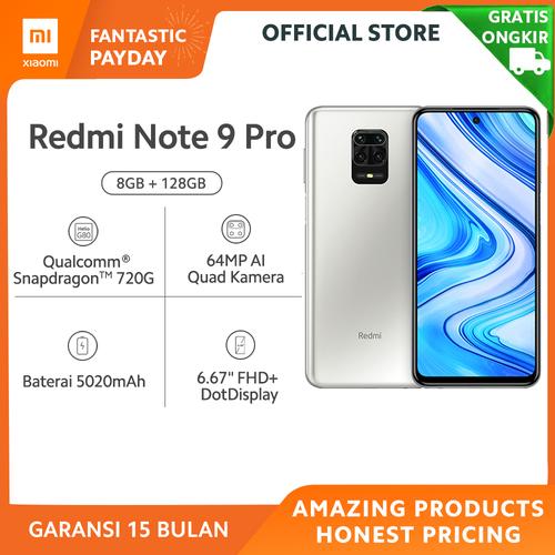 Foto Produk Xiaomi Official Redmi Note 9 Pro 8/128 GB Garansi Resmi Mi Smartphone - Glacier White dari Xiaomi Official Store