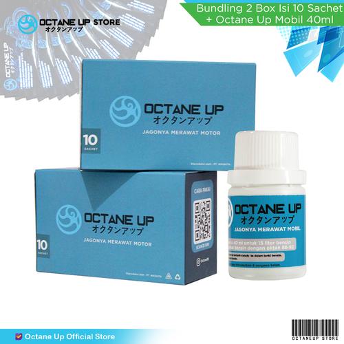 Foto Produk Bundling Octane Up 2 box isi 10 Sachet & Cairan Perawatan Mobil 40ml dari OCTANE UP STORE