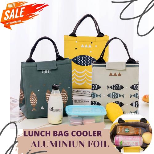 Foto Produk Tas Bekal Makanan / Lunch Bag Motif / Tas Bekal Makanan Motif - FISH - NAVY dari Rising.collection