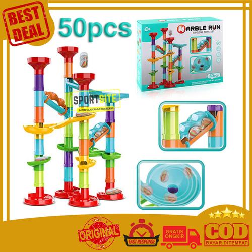 Foto Produk Marble Run Pipe Track Pipa Seluncur Kelereng Gundu Mainan Edukasi Anak - 50 PCS dari Sportsite