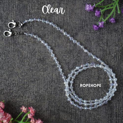 Foto Produk Tali Masker Korea Strap Crystal Beads Mote Custom Warna - Clear, 55cm dari Ropehope