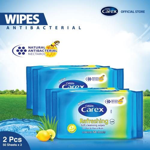Foto Produk Carex Wipes Refreshing 50 Sheet X 2 Twin Pack dari Cussons Official Store