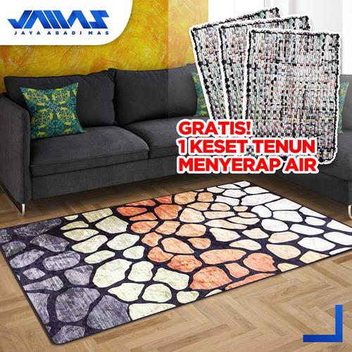 Foto Produk Karpet Velvet Kamaya Abstrak 160 X 210 Alas Anti Slip Efek 3-DIMENSI - KMM-1907 dari JAMAS Carpet
