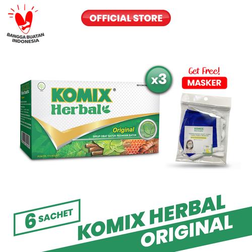 Foto Produk Komix Herbal Original Sachet 3 Pack (18 Sachet) dari Bintang Toedjoe Official