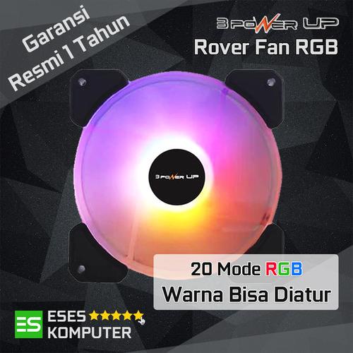 Foto Produk FAN Case 3 Power Up ROVER (RGB FAN) 120mm 12cm LED Rainbow dari ESES Komputer