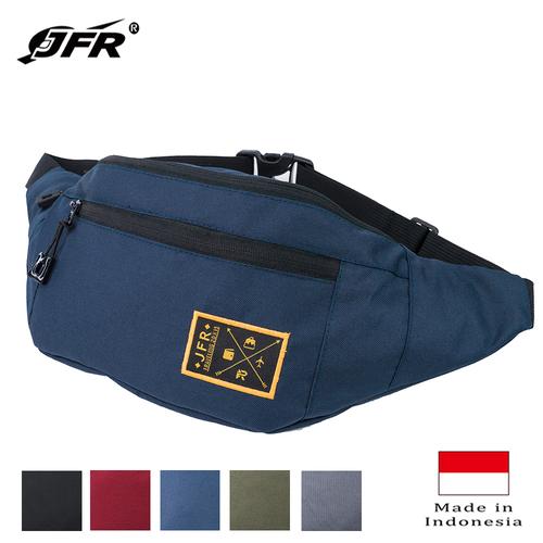 Foto Produk JFR Tas Pinggang Waist Bag Bahan Polyester JT02 Black - Biru dari Jennifer Wallet