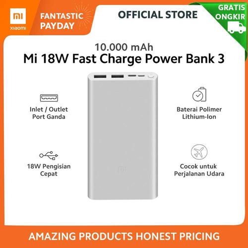 Foto Produk Xiaomi Mi PowerBank Xiaomi 10000mAh 18W Power Bank 3 Fast Charging dari Xiaomi Official Store