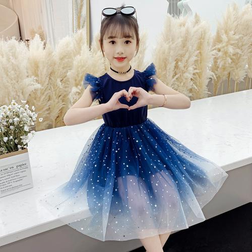 Foto Produk Dress Anak Perempuan Import - Biru, 160 dari Baby33Shop