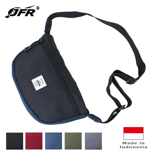 Foto Produk JFR Tas Slempang Sling Bag Bahan Polyester JT08 Hitam - Hitam dari Jennifer Wallet