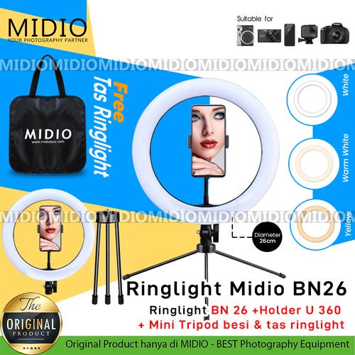 Foto Produk Ring Light BN26 Midio Untuk Live Streaming Vlogger Video LED dari Midio