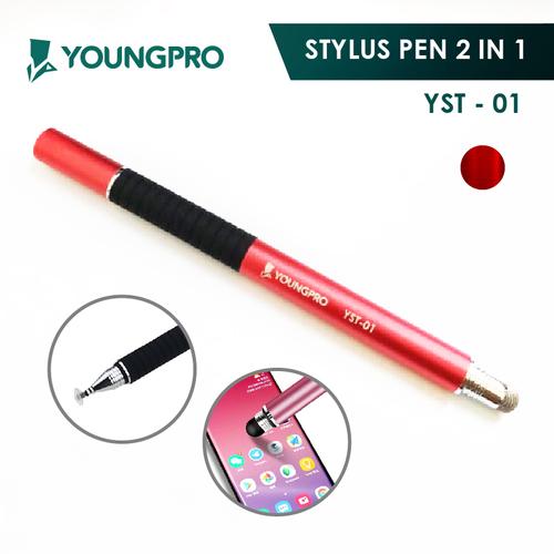 Foto Produk STYLUS PEN 2IN1 ROUND TIP UNIVERSAL MICROFIBER HEAD TOUCH DRAWING PEN - Merah dari Accessories Solution(AS)