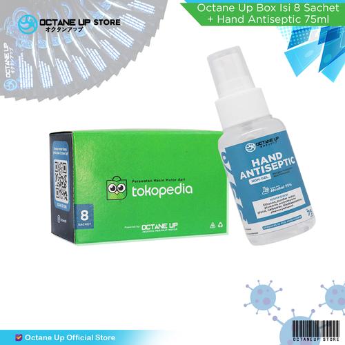 Foto Produk Bundling Octane Up Box isi 8 Sachet & Hand Sanitizer Liquid 75ml dari OCTANE UP STORE