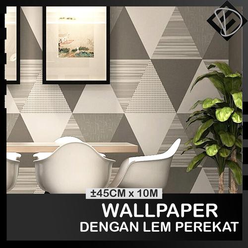 Foto Produk Wallpaper Dinding Stiker Dinding Segitiga Hitam Uk 45cm x 10m - 001 dari Supplier Dekorasi