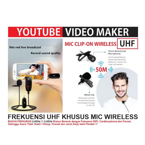 Foto Produk Microphone Mic Clip-On Wireless - PRANK VLOG untuk Smartphone - DSLR dari EtalaseBelanja