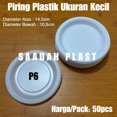 Gambar (ISI 50) Piring Plastik Kecil P6 / Piring Acara Pesta Sekali Pakai dari Saadah Plast Jakarta Barat Tokopedia