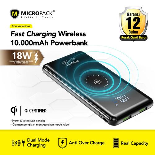 Foto Produk Micropack Wireless Power Bank 10000 mAh + PD 18 Watt & Quick Charge dari Micropack Official Store
