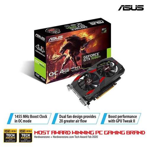 Foto Produk Vga Asus GTX 1050 ti 4Gb - Asus Cerberus Geforce GTX 1050ti OC 4GB dari Global link distribution