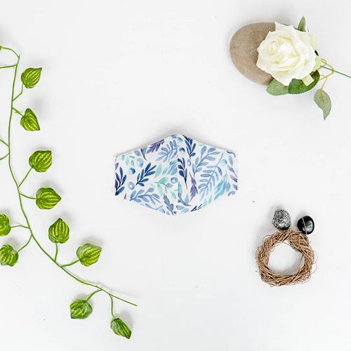 Foto Produk Masker Hijab Kain Bunga biru dari Seruni Living