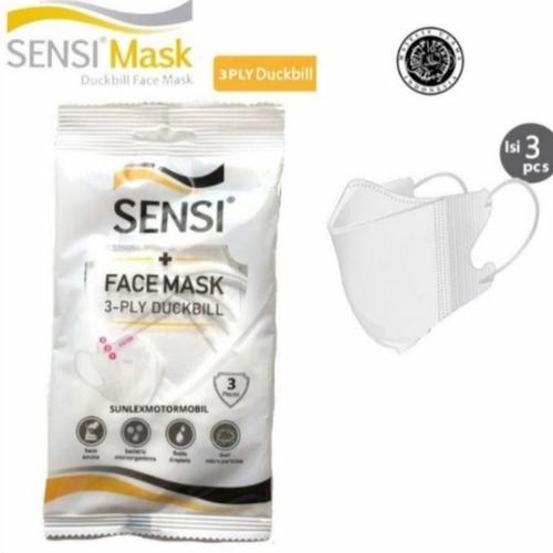 Foto Produk Masker SENSI DUCKBILL isi 3 pcs ADA EMBOSSED "SENSI" dari JAshop88