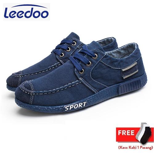 Foto Produk Leedoo Sepatu Pria Sport Korea Sepatu Kasual kanvas Kerja Santai J11 - 44 dari Leedoo