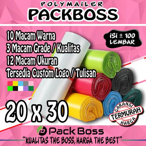 Foto Produk POLYMAILER PACKBOSS 20X30 ISI ±100 *KUALITAS BOSS * HARGA TERMURAH* - HITAM NON PREM dari packboss