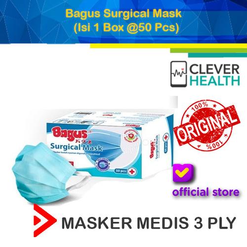 Foto Produk Bagus Surgical Mask / Masker 3 Ply / Masker Medis / Box isi 50 dari CleverHealth