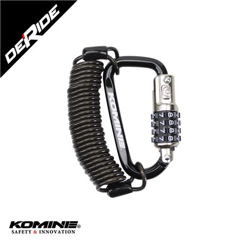 Foto Produk Komine LK-115 Carabiner Wire Lock Rantai Helm - BLACK dari DeRide Official Store