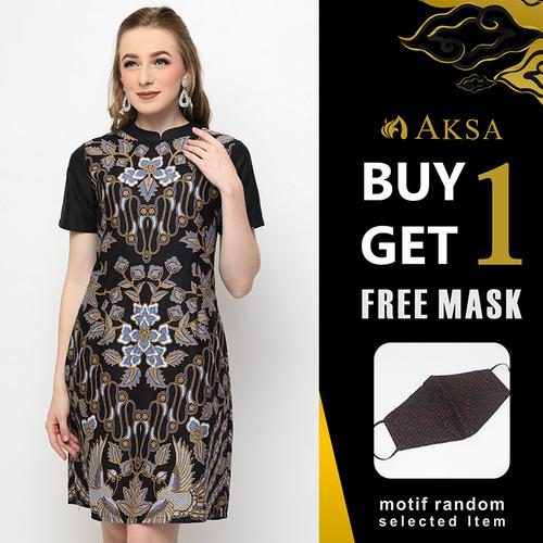 Foto Produk ANGGITA ANGGARA DRESS BATIK FURING - M dari AKSA BATIK