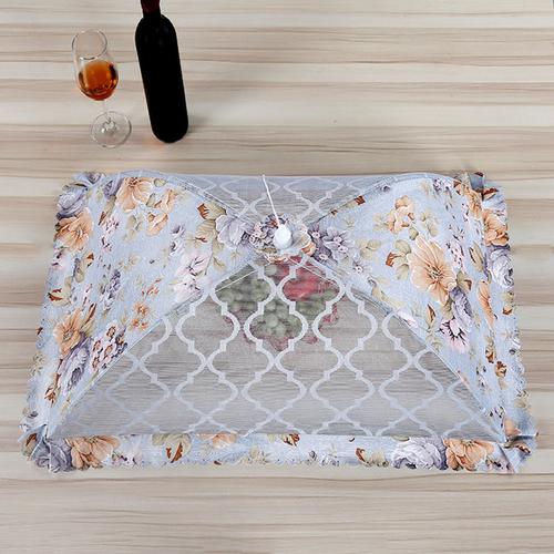 Foto Produk RW126 Tudung Saji Lipat Renda Payet Cantik Mewah Bentuk Kotak 48*73cm - Biru Muda dari RW onlineshop