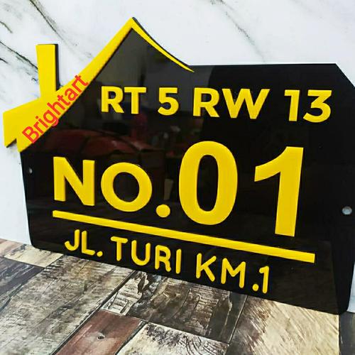 Foto Produk Nomor rumah akrilik Series-2 Ukuran 30x20, Plat rumah akrilik - Kuning, polos dari KencanaGrafikaMandiri