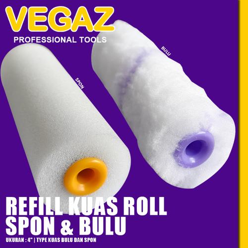 Foto Produk VEGAZ - Refil Kuas Roll Kapal 4" Isi Ulang Kuas Roll Epoxy Bulu&Spon dari Vegaz-Tools